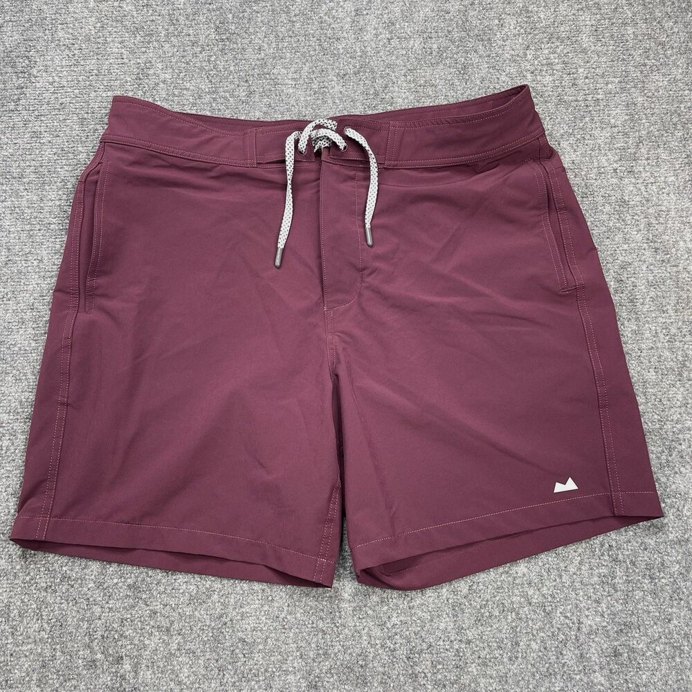 Myles Seacliff Board Shorts Mens Size 38 Unlined Hybrid 7" Berry